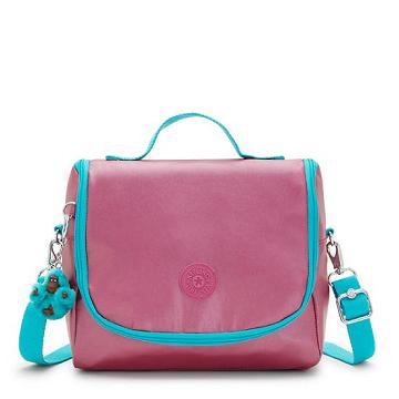 Kipling New Kichirou Metallic Lunch Bag Bags Fresh Pink Metallic | AU 2156MQ